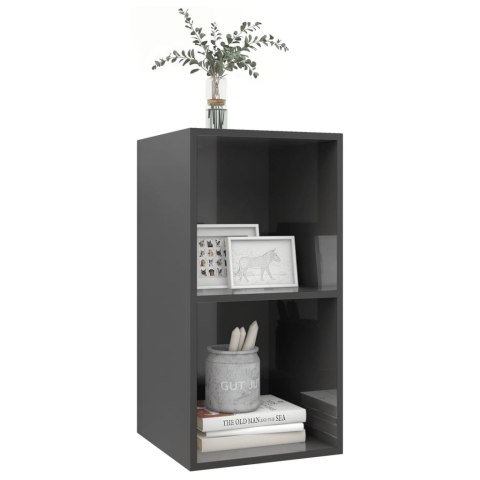 WISZĄCA SZAFKA POD TV POŁYSK SZARA 37X37X72CM