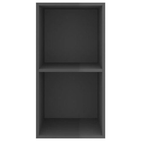 WISZĄCA SZAFKA POD TV POŁYSK SZARA 37X37X72CM