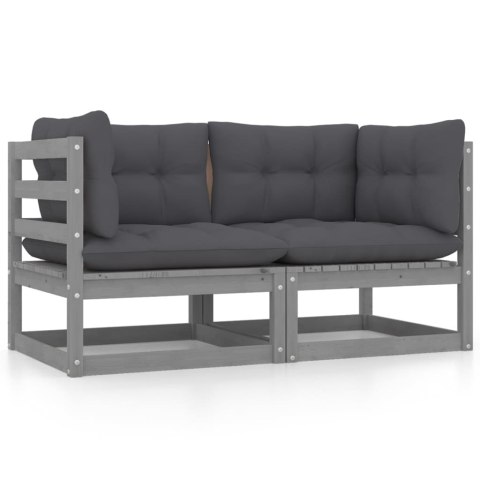 2-OSOBOWA SOFA OGRODOWA Z PODUSZKAMI DREWNO SOSNOWE