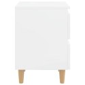 2 SZAFKI NOCNE BIAŁE POŁYSK 40X35X50CM SOSNOWE NOGI