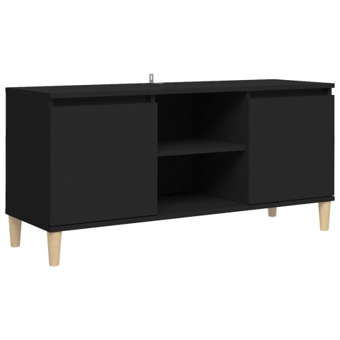 SZAFKA TV Z DREWNIANYMI NÓŻKAMI CZARNA 103,5X35X50CM