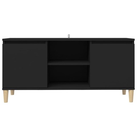 SZAFKA TV Z DREWNIANYMI NÓŻKAMI CZARNA 103,5X35X50CM