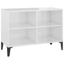 SZAFKA TV Z METALOWYMI NÓŻKAMI BIAŁA POŁYSK 69,5X30X50CM