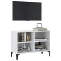 SZAFKA TV Z METALOWYMI NÓŻKAMI BIAŁA POŁYSK 69,5X30X50CM