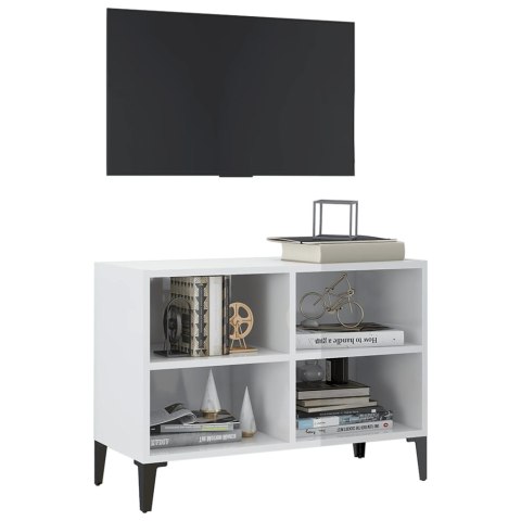 SZAFKA TV Z METALOWYMI NÓŻKAMI BIAŁA POŁYSK 69,5X30X50CM