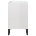 SZAFKA TV Z METALOWYMI NÓŻKAMI BIAŁA POŁYSK 69,5X30X50CM