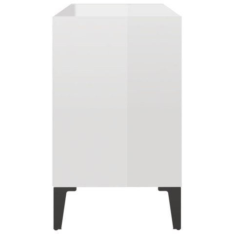 SZAFKA TV Z METALOWYMI NÓŻKAMI BIAŁA POŁYSK 69,5X30X50CM