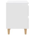 SZAFKA NOCNA Z SOSNOWYMI NÓŻKAMI BIAŁA 40X35X50CM