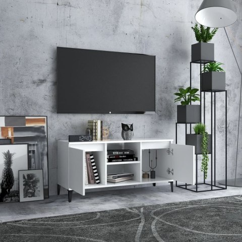 SZAFKA TVMETALOWE NÓŻKI BIAŁA 103,5X35X50CM