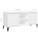 SZAFKA TVMETALOWE NÓŻKI BIAŁA 103,5X35X50CM