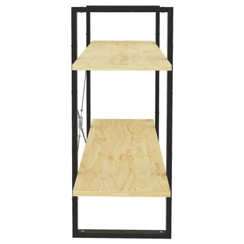 2-POZIOMOWY REGAŁ NA KSIĄŻKI 100X30X70CM SOSNOWY