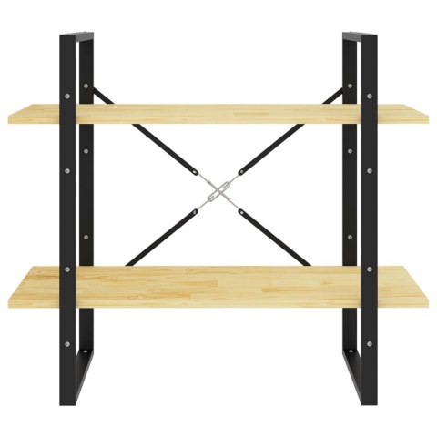 2-POZIOMOWY REGAŁ NA KSIĄŻKI 80X30X70CM SOSNOWY