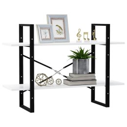 2-POZIOMOWY REGAŁ NA KSIĄŻKI BIAŁY 100X30X70CM