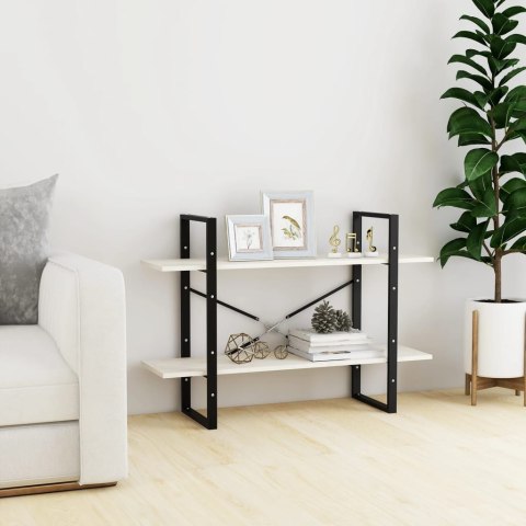 2-POZIOMOWY REGAŁ NA KSIĄŻKI BIAŁY 100X30X70CM SOSNOWY