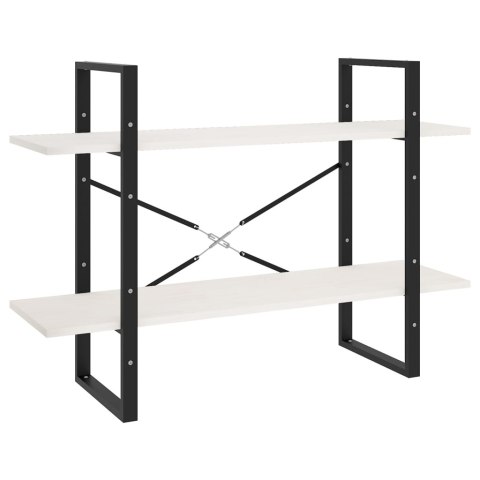 2-POZIOMOWY REGAŁ NA KSIĄŻKI BIAŁY 100X30X70CM SOSNOWY