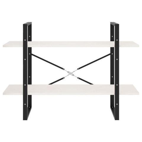 2-POZIOMOWY REGAŁ NA KSIĄŻKI BIAŁY 100X30X70CM SOSNOWY