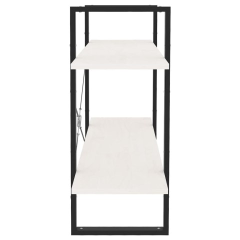 2-POZIOMOWY REGAŁ NA KSIĄŻKI BIAŁY 100X30X70CM SOSNOWY