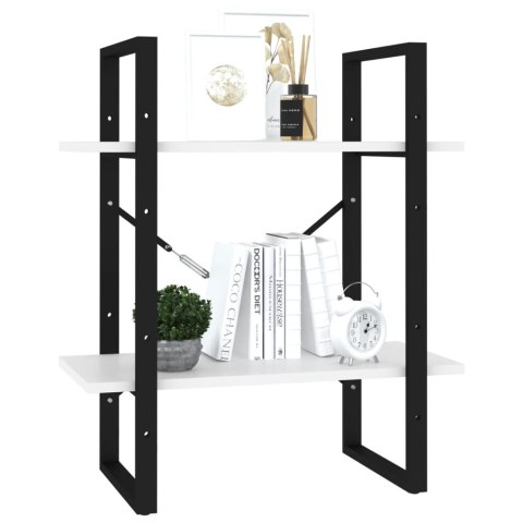 2-POZIOMOWY REGAŁ NA KSIĄŻKI BIAŁY 60X30X70CM