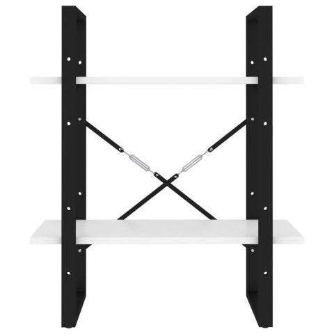 2-POZIOMOWY REGAŁ NA KSIĄŻKI BIAŁY 60X30X70CM