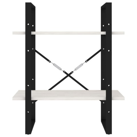 2-POZIOMOWY REGAŁ NA KSIĄŻKI BIAŁY 60X30X70CM SOSNOWY