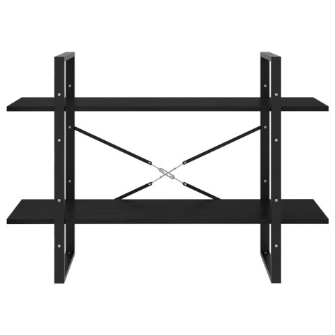 2-POZIOMOWY REGAŁ NA KSIĄŻKI CZARNY 100X30X70CM SOSNOWY