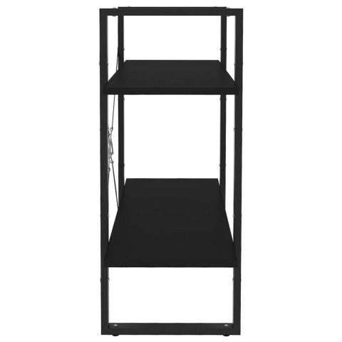 2-POZIOMOWY REGAŁ NA KSIĄŻKI CZARNY 80X30X70CM