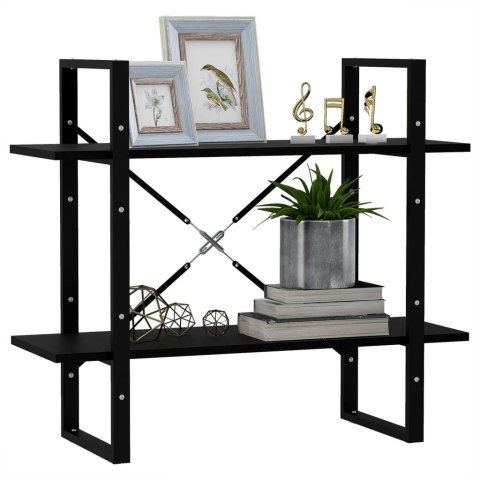 2-POZIOMOWY REGAŁ NA KSIĄŻKI CZARNY 80X30X70CM SOSNOWY