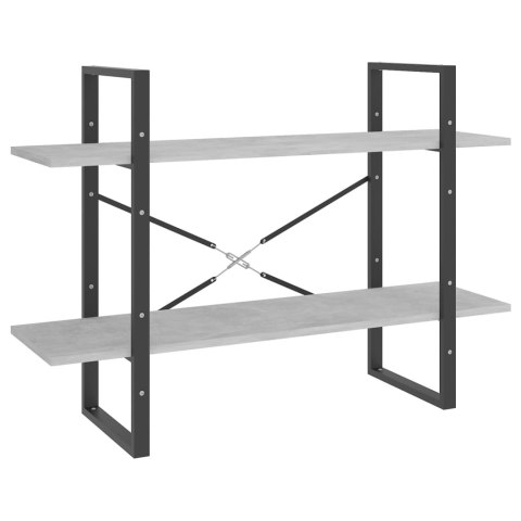 2-POZIOMOWY REGAŁ NA KSIĄŻKI SZAROŚĆ BETONU 100X30X70CM