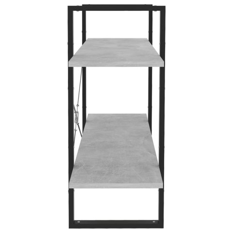 2-POZIOMOWY REGAŁ NA KSIĄŻKI SZAROŚĆ BETONU 100X30X70CM