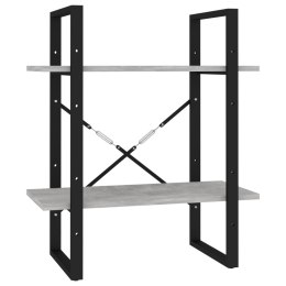 2-POZIOMOWY REGAŁ NA KSIĄŻKI SZAROŚĆ BETONU 60X30X70CM