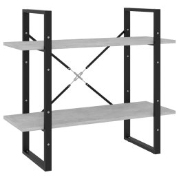 2-POZIOMOWY REGAŁ NA KSIĄŻKI SZAROŚĆ BETONU 80X30X70CM