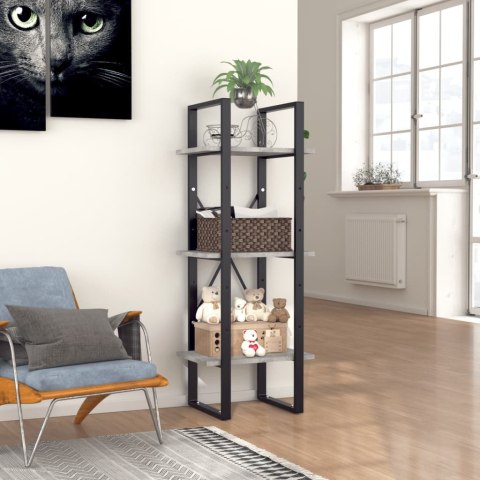 3-POZIOMOWY REGAŁ NA KSIĄŻKI SZAROŚĆ BETONU 40X30X105CM