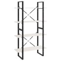4-POZIOMOWY REGAŁ NA KSIĄŻKI BIAŁY 80X30X140 SOSNOWY