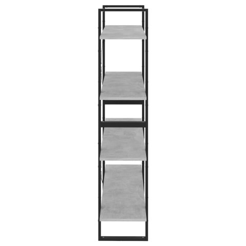 4-POZIOMOWY REGAŁ NA KSIĄŻKI SZAROŚĆ BETONU 100X30X140CM