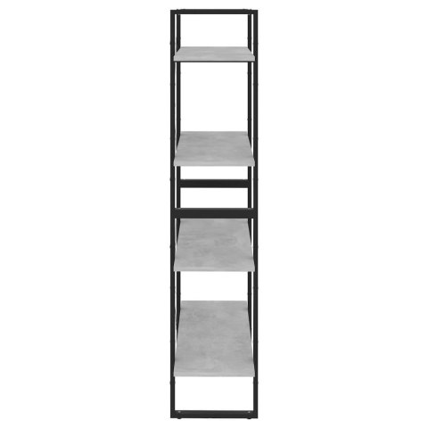 4-POZIOMOWY REGAŁ NA KSIĄŻKI SZAROŚĆ BETONU 80X30X140CM