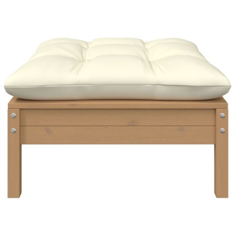 2-OSOBOWA SOFA OGRODOWA Z KREMOWYMI PODUSZKAMI DREWNO SOSNOWE