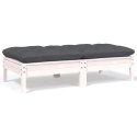 2-OSOBOWA SOFA OGRODOWA Z PODUSZKAMI BIAŁA DREWNO SOSNOWE