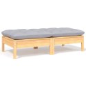 2-OSOBOWA SOFA OGRODOWA Z SZARYMI PODUSZKAMI DREWNO SOSNOWE