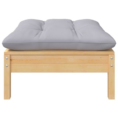 2-OSOBOWA SOFA OGRODOWA Z SZARYMI PODUSZKAMI DREWNO SOSNOWE