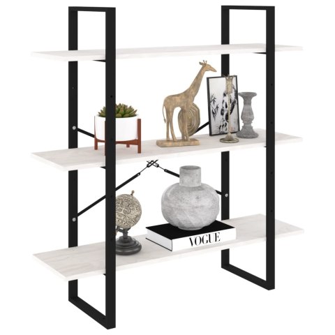 3-POZIOMOWY REGAŁ NA KSIĄŻKI BIAŁY 100X30X105CM SOSNOWY