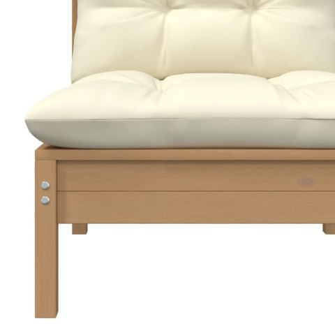 OGRODOWA SOFA ŚRODKOWA Z PODUSZKAMI MIODOWY BRĄZ SOSNA