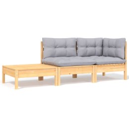 3-CZ. ZESTAW WYPOCZYNKOWY DO OGRODU SZARE PODUSZKI SOSNOWY