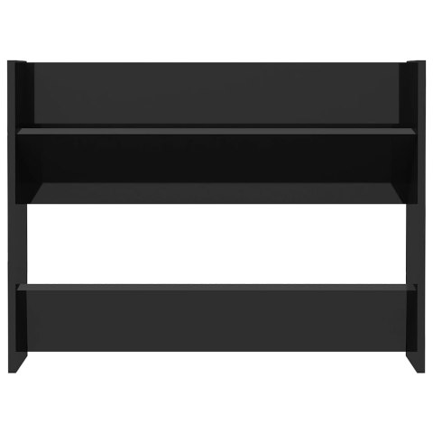 PÓŁKA ŚCIENNA NA BUTY CZARNA POŁYSK 80X18X60CM