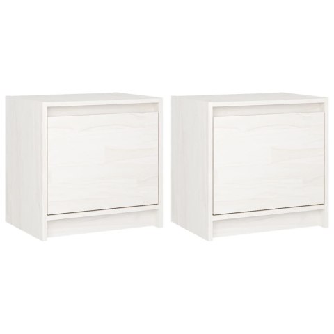 SZAFKI NOCNE 2 SZT. BIAŁE 40X305X40CM DREWNO SOSNOWE