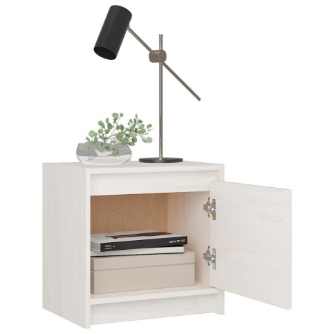 SZAFKI NOCNE 2 SZT. BIAŁE 40X305X40CM DREWNO SOSNOWE