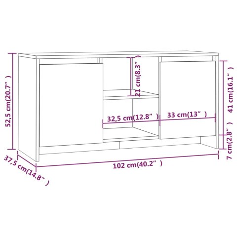 SZAFKA POD TV BIAŁA 102X37,5X52,5CM