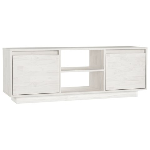 SZAFKA POD TELEWIZOR BIAŁA 110X30X40CM DREWNO SOSNOWE