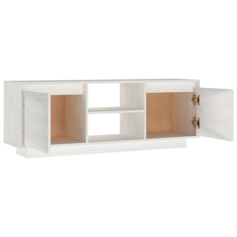 SZAFKA POD TELEWIZOR BIAŁA 110X30X40CM DREWNO SOSNOWE