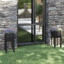 DONICE OGRODOWE 2 SZT. CZARNE 31X31X70CM DREWNO SOSNOWE