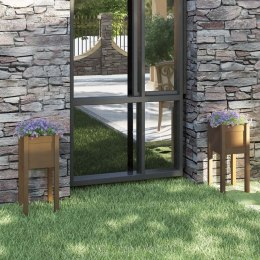 DONICE OGRODOWE 2 SZT. MIODOWY BRĄZ 31X31X70CM SOSNOWE